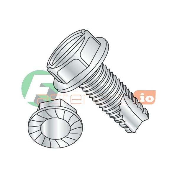 Newport Fasteners Thread Cutting Screw, 3/8"-16 x 1 in, Zinc Plated Steel Hex Head Slotted Drive, 700 PK 551068 - main